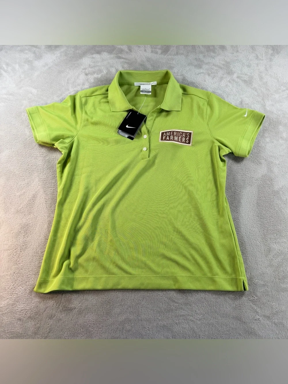 Nike Golf Womens Dri Fit Polo Shirt L Lime Green Americas Farmers Patch